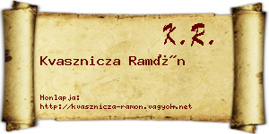 Kvasznicza Ramón névjegykártya